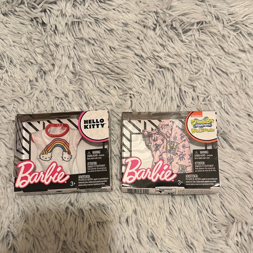 Barbie Hello Kitty & SpongeBob Squarepants Shirt Outfits NIB 2018